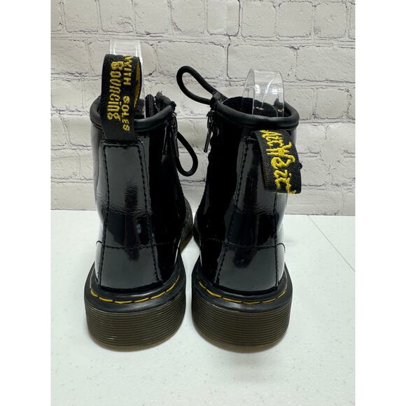 Dr. Martens Airwair AW004 Patent Leather Black Boots side zipper Kids size 12 - Picture 5 of 14